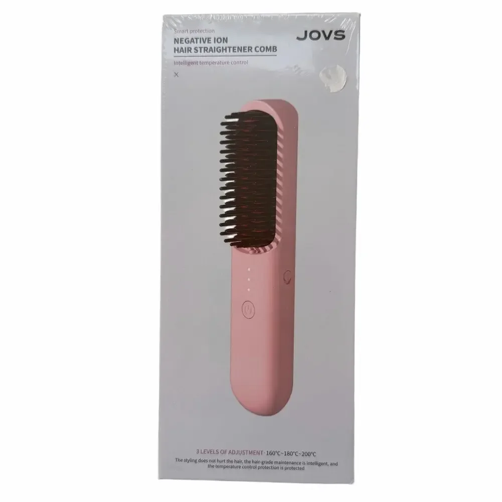 JOVS Negative Ion Hair Straightener Comb Cordless Tool Travel Portable NEW Box